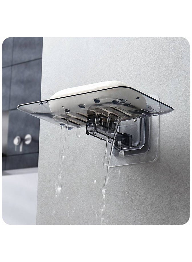 Transparent PP Soap Holder Wall Mounted for Bathroom Shower  - Image 2