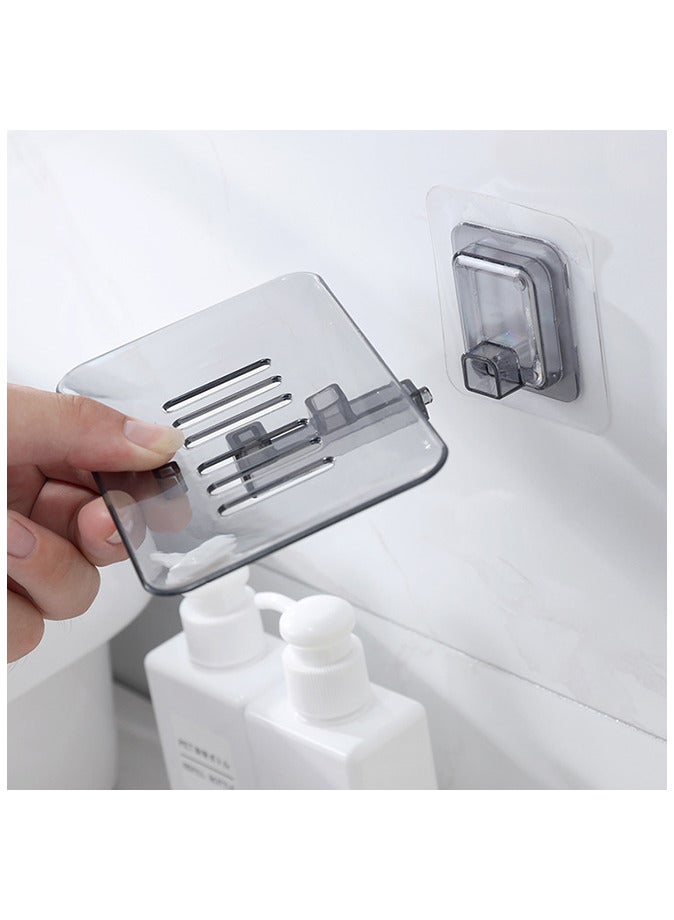Transparent PP Soap Holder Wall Mounted for Bathroom Shower  - Image 3