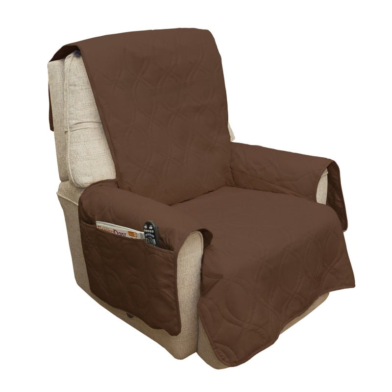 PETMAKER Chair Cover - 100% Waterproof Recliner Cover for Pets - Pet Furniture Protector with Non-Slip Straps and Storage Pockets by PETMAKER (Brown) - Image 1