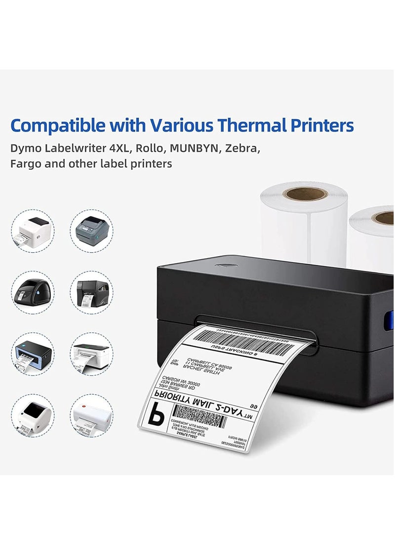 General - 2 Rolls 350 Labels Direct Thermal Labels Roll 4'' x 6'',  Direct Thermal Shipping Labels White Mailing Thermal Paper Rolls Barcode Labels, 10cm×15cm - Image 1