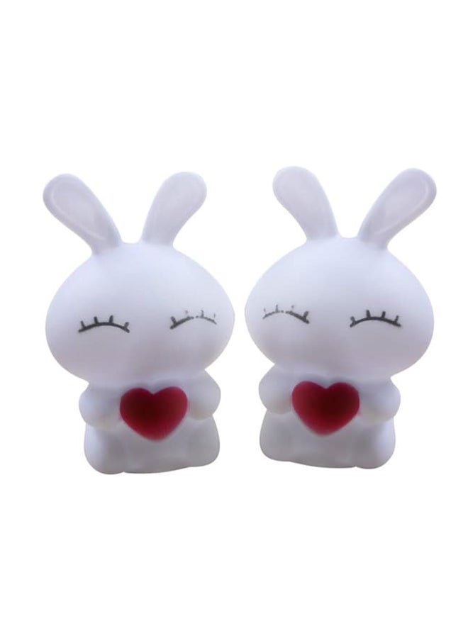 NIBEMINENT 2-Piece Rabbit Shaped Light Set White 8.3 x 5.1cm - Image 1