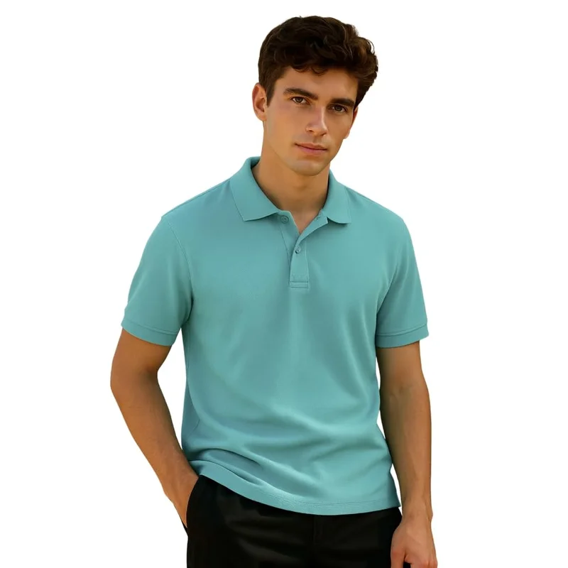 NOBERO Men's Cotton Solid Regular Fit Polo Shirt