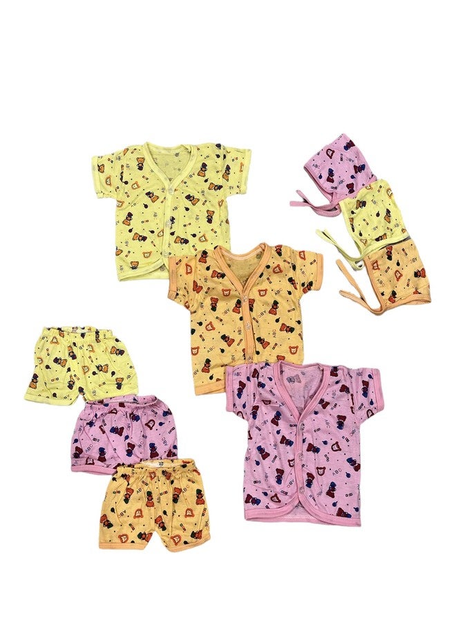 Teddyify New Born Baby Hosiery Cotton Jhabla Combo Set (Multicolors Available) (Pack of 1) - Image 2