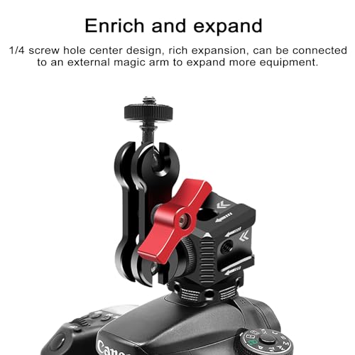 Suptig 3 Port Cold Shoe Mount with 1/4"-20 Thread for Camera Cage Flash LED Monitor Microphone etc. - Image 4