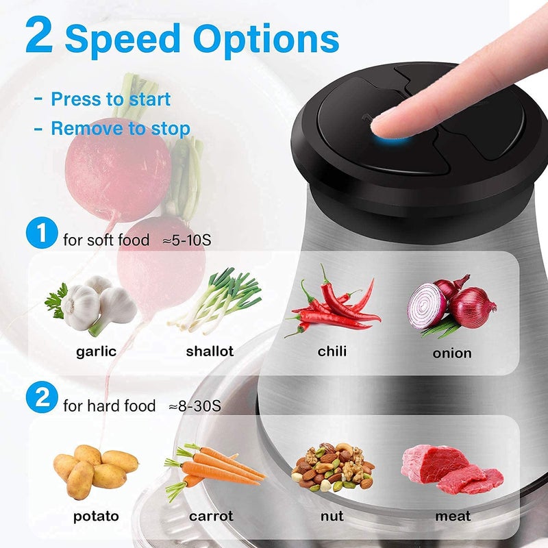 Gokich Gokich Stainless Steel Electric Meat Mixer Grinders with Bowl for Heavy Kitchen Food Chopper Mixer Meat Vegetables Onion Slicer Garlic Slicer Dicer Food Processor  - Image 3