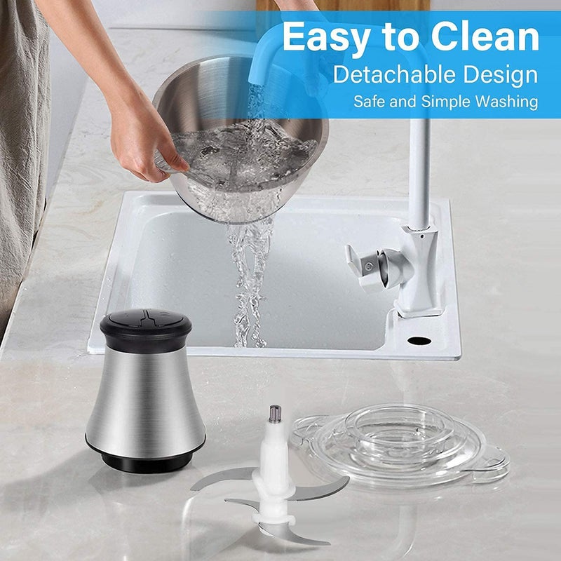 Gokich Gokich Stainless Steel Electric Meat Mixer Grinders with Bowl for Heavy Kitchen Food Chopper Mixer Meat Vegetables Onion Slicer Garlic Slicer Dicer Food Processor  - Image 4