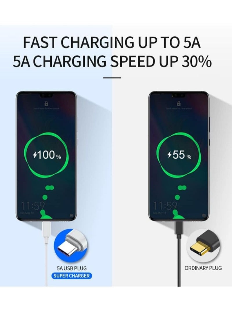 USB C Cable 5A Fast Charging Cable USB Type C Charger (2 Pack) Compatible for Huawei P20 Lite Mate 20 Pro P20 Samsung S10 Plus S9 S8 Note 9 LG G5 G6 Xiaomi Mi A2 Mi 9 etc - Image 2