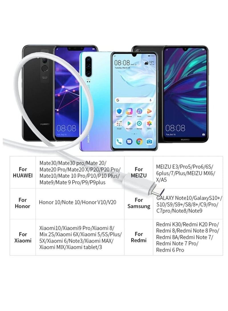 USB C Cable 5A Fast Charging Cable USB Type C Charger (2 Pack) Compatible for Huawei P20 Lite Mate 20 Pro P20 Samsung S10 Plus S9 S8 Note 9 LG G5 G6 Xiaomi Mi A2 Mi 9 etc - Image 4