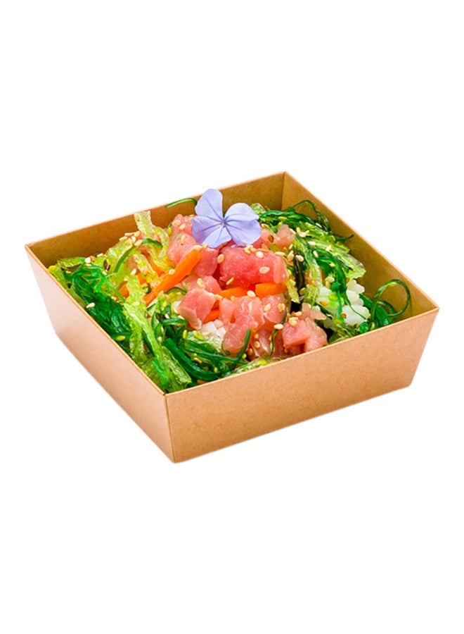 Restaurantware Matsuri Vision 3.7 x 1.4 Inch Sushi Trays, 100 Greaseproof Sushi Packaging Boxes - Lids Sold Separately, Disposable, Kraft Paper Sushi Containers, For Appetizers Or Desserts - Image 2
