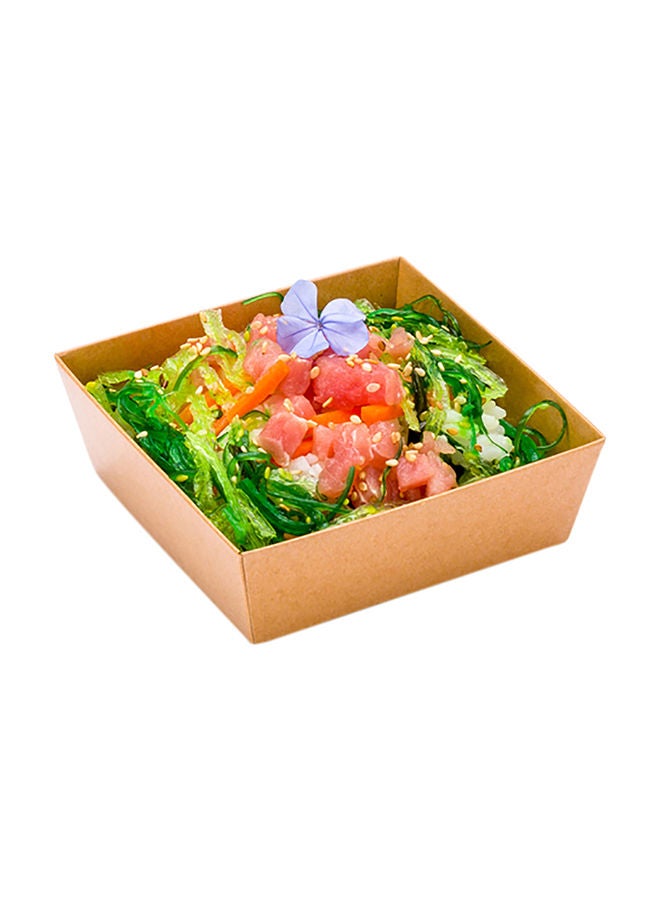 Restaurantware Matsuri Vision 3.7 x 1.4 Inch Sushi Trays, 100 Greaseproof Sushi Packaging Boxes - Lids Sold Separately, Disposable, Kraft Paper Sushi Containers, For Appetizers Or Desserts - Image 5