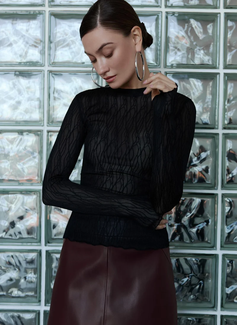 ليتشي كم طويل بنمط مفتوح