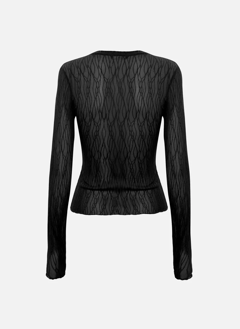 ليتشي كم طويل بنمط مفتوح