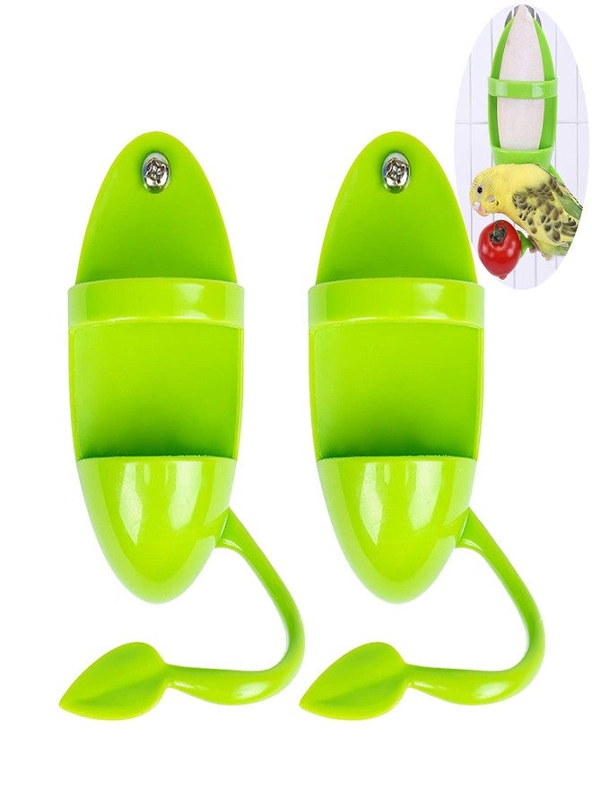 Mivofun 2pcs Pet Food Feeders for Bird Cage, Cuttlebone Holder, Plastic Storage Bowl Feeding Cup Birds Stand Racks for Budgies Parakeet Cockatiel Conure(Green) - Image 1