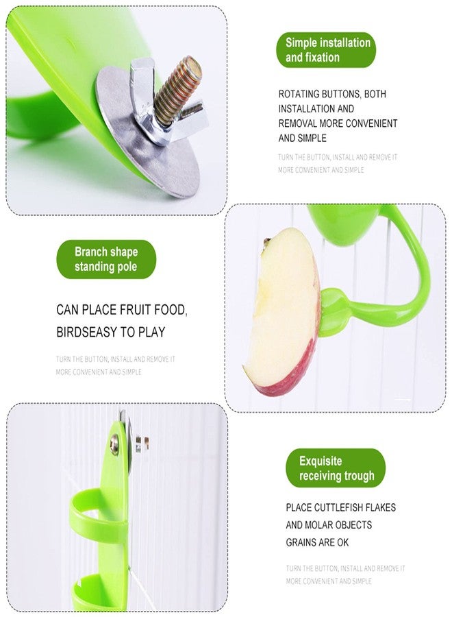 Mivofun 2pcs Pet Food Feeders for Bird Cage, Cuttlebone Holder, Plastic Storage Bowl Feeding Cup Birds Stand Racks for Budgies Parakeet Cockatiel Conure(Green) - Image 5