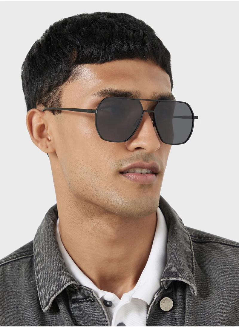 Robert Wood Polarized Lens Square Aviator Sunglasses