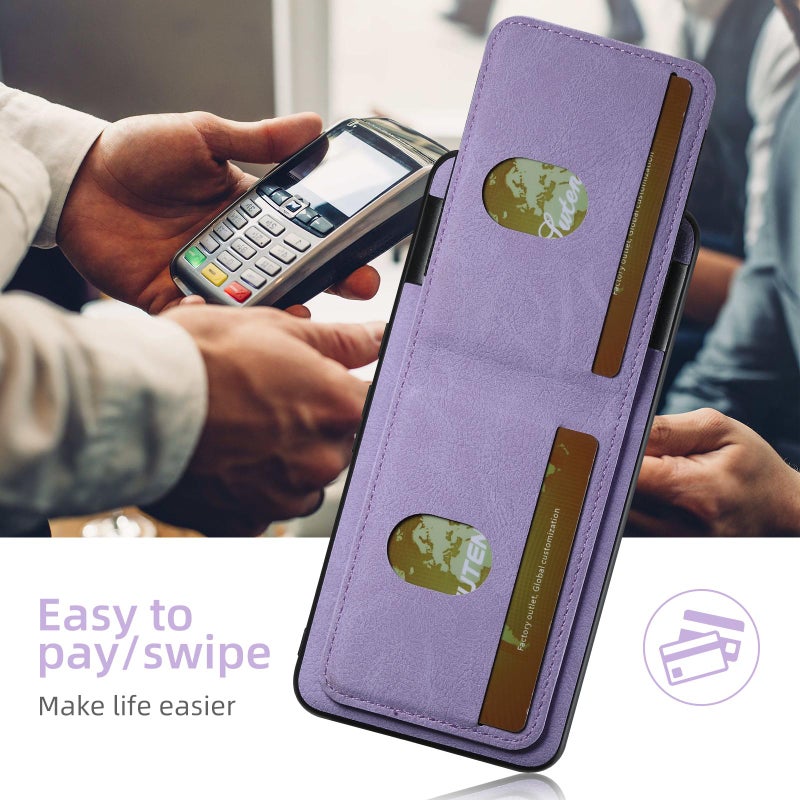 Suteni For Google Pixel 10 Pro Xl H03 Litchi Leather Card Bag Stand Back Phone Case(Purple) - Image 2