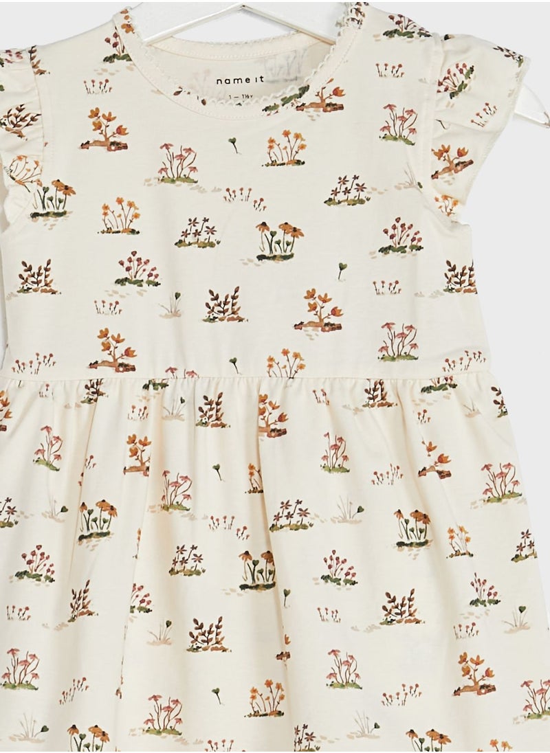 NAME IT - Infant Leaf Print Dress - Image 1