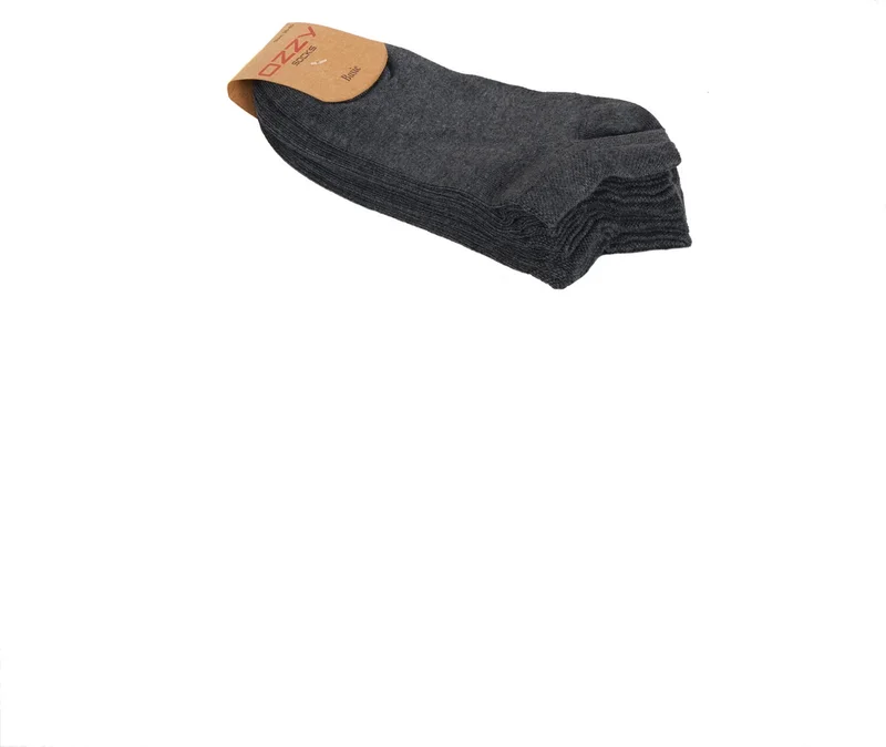 Ozzy Socks 5 Pairs Seamless Cotton Anthracite Unisex Booties Socks Summer Durable Heel and Toe