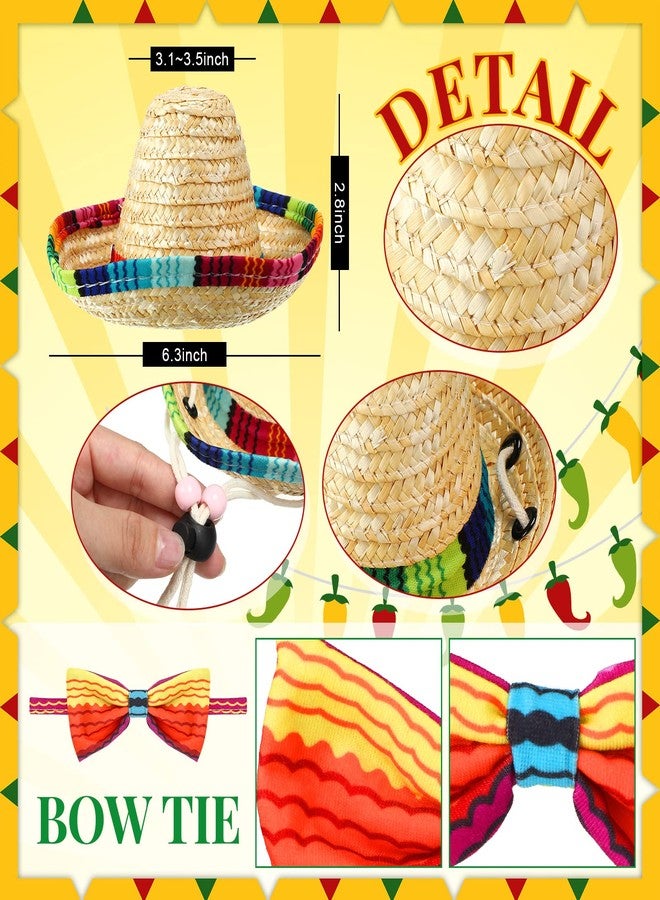 Geyoga Baby 1st Birthday Mexican Outfit Cake Smash Outfit Suspender Bloomers Tie Hat with Wood Rumba Shakers Rattle(Bright Style) - Image 4