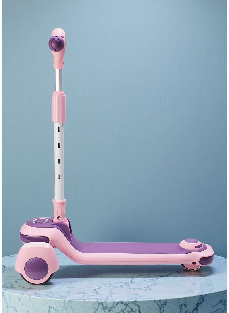 إيزي فيتشور سكوتر إيزي فيوتشر للأطفال من عمر 3 إلى 8 سنوات بإطار قابل للطي، ومقود قابل للتعديل، وعجلات بولي يوريثان LED، وفرامل خلفية - Image 1