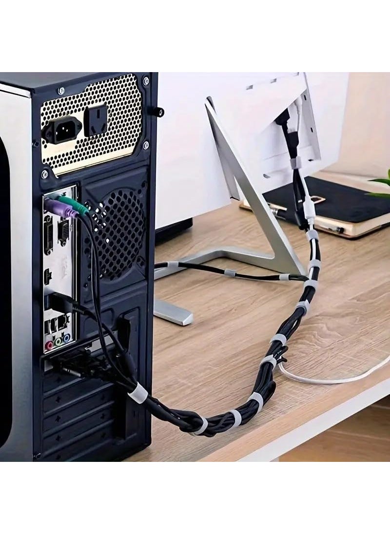 PURCHASE ZONE PURCHASE ZONE Hook And Loop Tape Strap Cable Ties Fastener Sticky Self Adhesive Nylon Fabric Roll Wrap 08 cm Wide Reusable For Cutting Custom Length 450 cm Cord Wire Fastening 1 pic roll grya  - Image 3