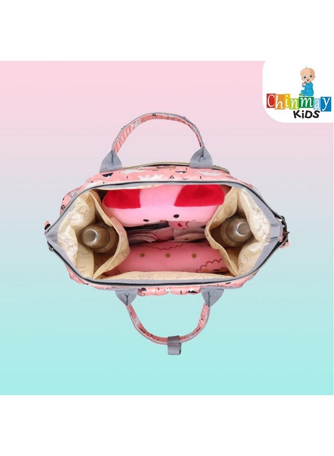 Chinmay Kids Diaper Bag Nursing Maternity Backpack Waterproof Multifunctional Travel Bag Large Size (20 X 18 X 40 Cms)(Blue) (Peach Bear)  - Image 2