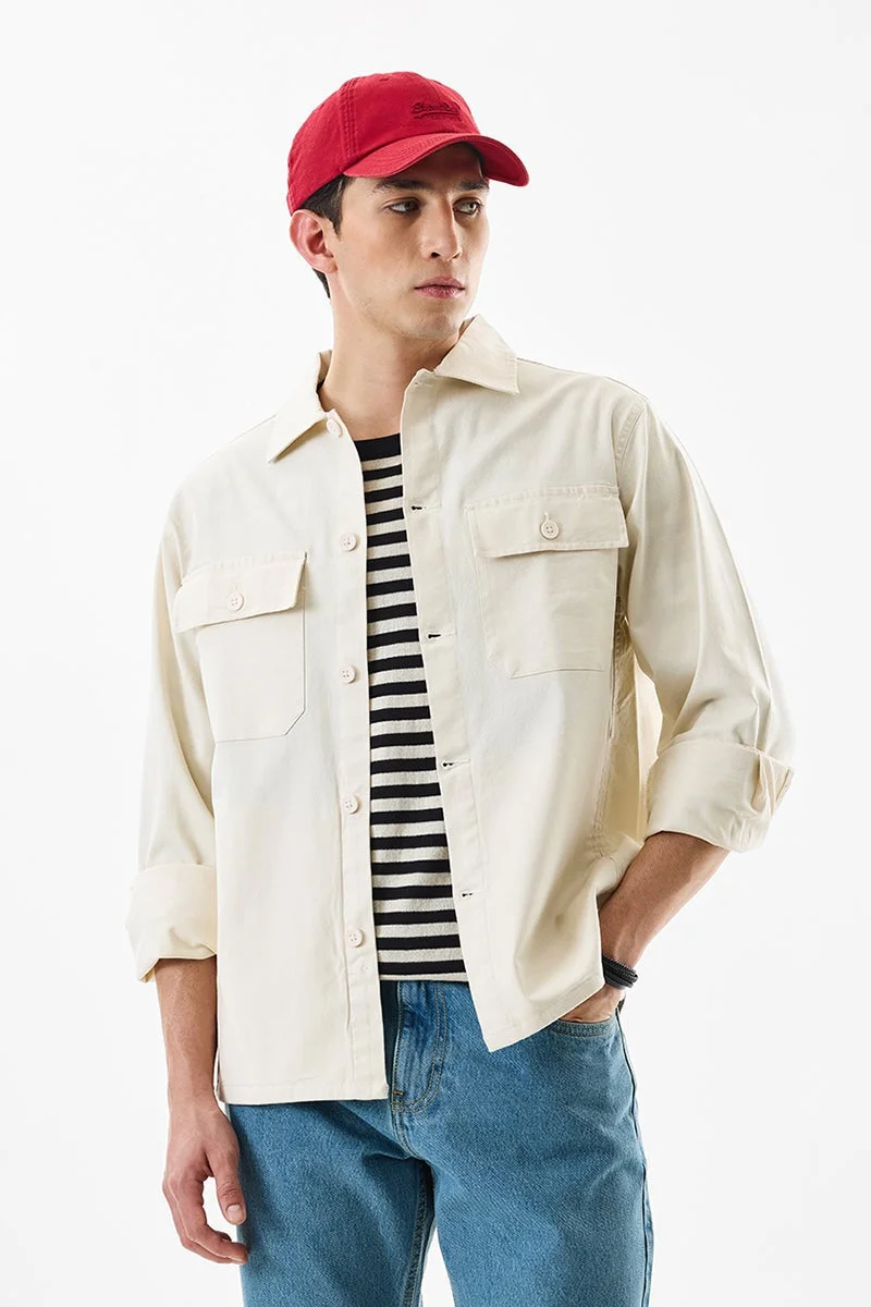 سنيتش قميص فضفاض بجيوب مزدوجة مطاطي