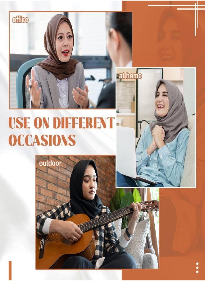 Tarpop - 4 Pcs Women Chiffon Scarves 4 Pcs Hijab Caps Long Shawl Soft Wrap Scarves Islamic Muslim Underscarf Turban Caps Sleep Hats (Retro Colors) - Image 1