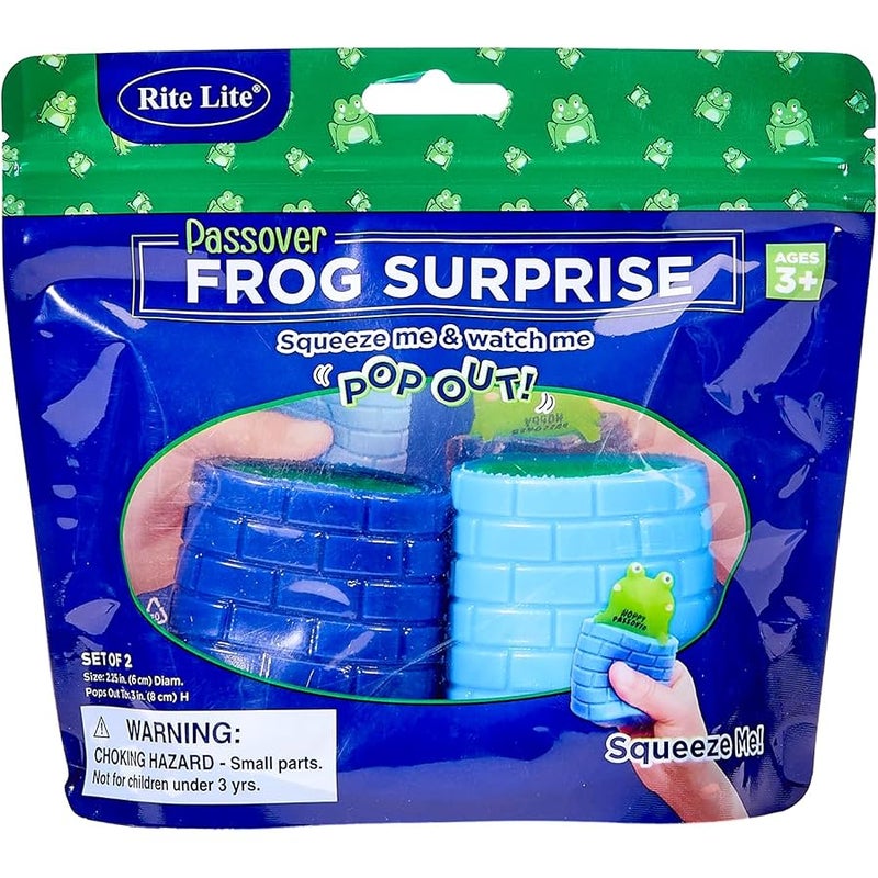 رايت لايت هدية ضفدع عيد الفصح اسفنجي مفاجأة تنبثق عندما تقوم بالضغط على الضفدع الاسفنجي المرح والادمان، هدايا مرحة للتعلم اليهودي والحفلات والعطلات وساعات من المرح! - Image 4