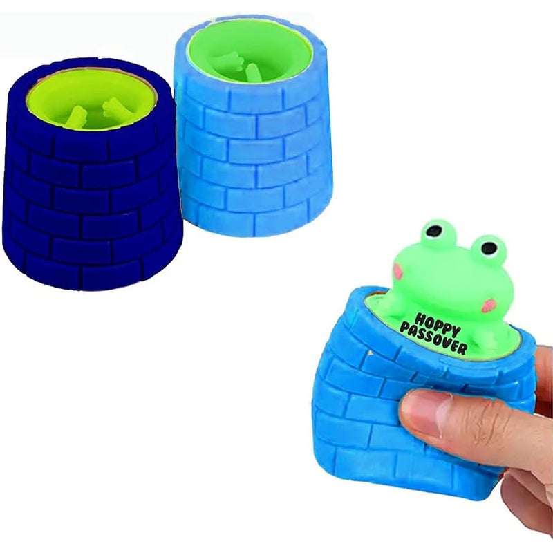 رايت لايت هدية ضفدع عيد الفصح اسفنجي مفاجأة تنبثق عندما تقوم بالضغط على الضفدع الاسفنجي المرح والادمان، هدايا مرحة للتعلم اليهودي والحفلات والعطلات وساعات من المرح! - Image 3