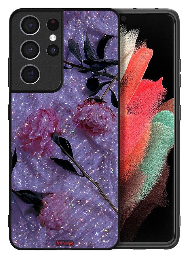 Tolwak Samsung Galaxy S21 Ultra 5G Protective Case Cover Glitter Roses - Image 2
