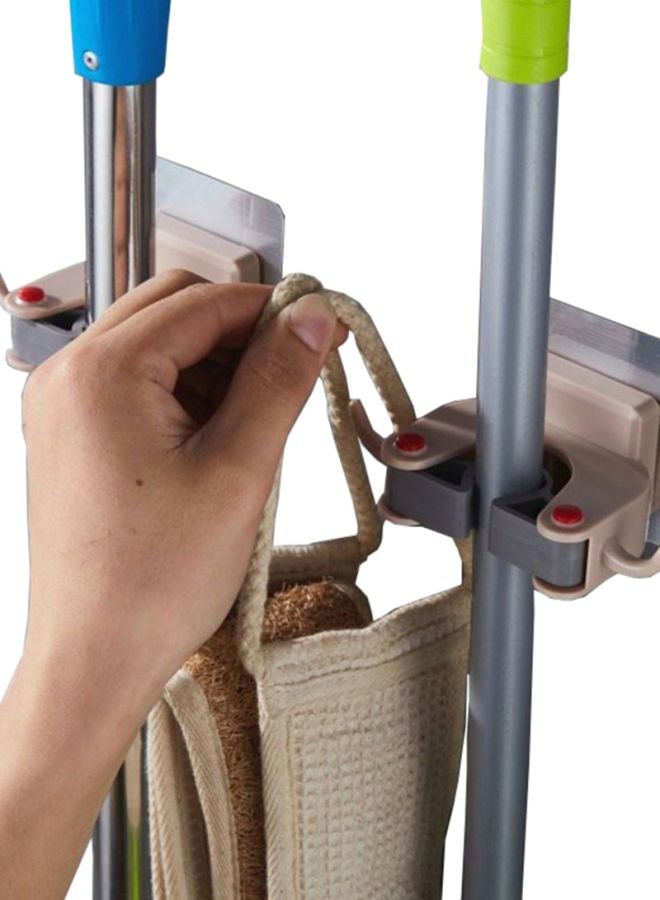 NIBEMINENT Adhesive Wall Mounted Mop Holder Pink/Red/Grey 6.5x6cm - Image 2