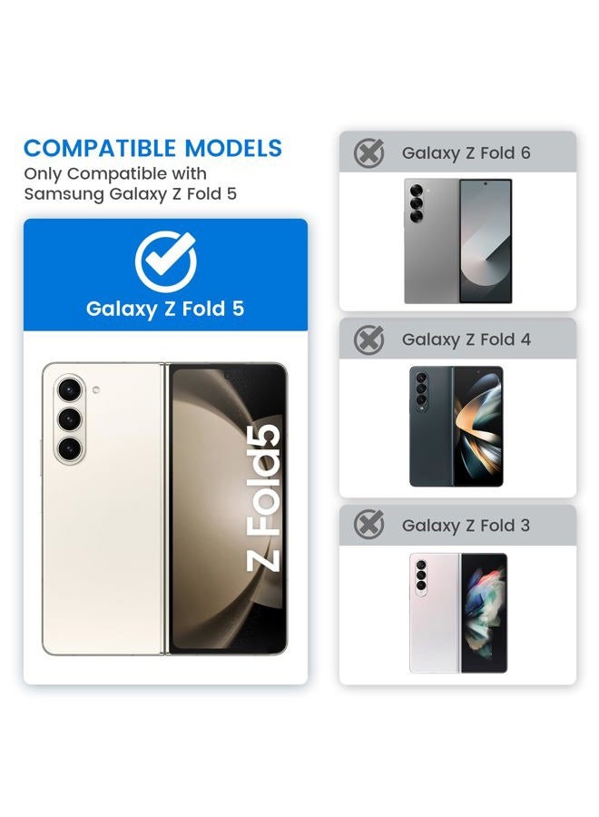 Vego for Galaxy Z Fold 5 Case with Belt Clip Holster, 360°Ring Magnetic Kickstand & Camera Cover & Front Screen Protector, Hinge Protection Shockproof Armor Cover - Black - Image 2