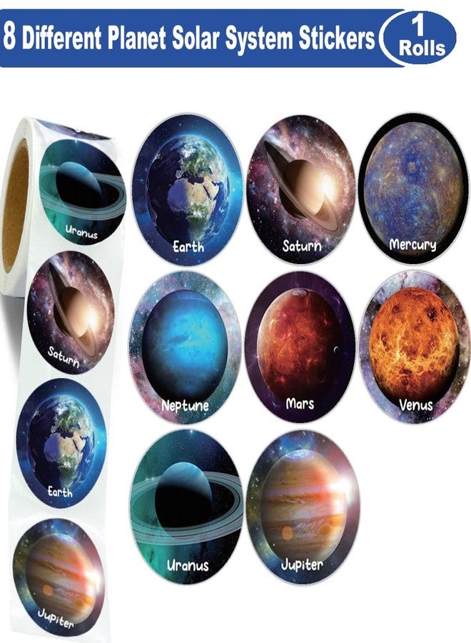 Hohamn 600Pcs Planet Solar System Stickers Roll for Kids 1.5 Inch Round Space Stickers for Boys Girls Solar System Party Favors Gifts Decoration Teachers Student Classroom Reward - Image 2