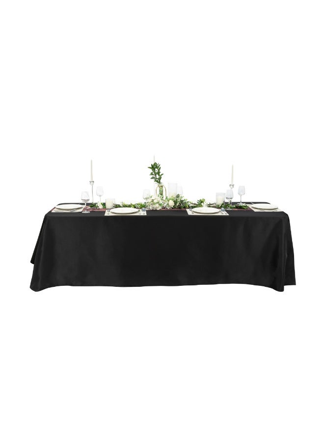 Restaurantware Table Tek 90 x 132 Inch Rectangle Table Covers, 10 Washable Spandex Tablecloths - Wrinkle-Free, Durable, Black Polyester Fitted Tablecloths, For Parties, Banquets, or Weddings,  - Image 2
