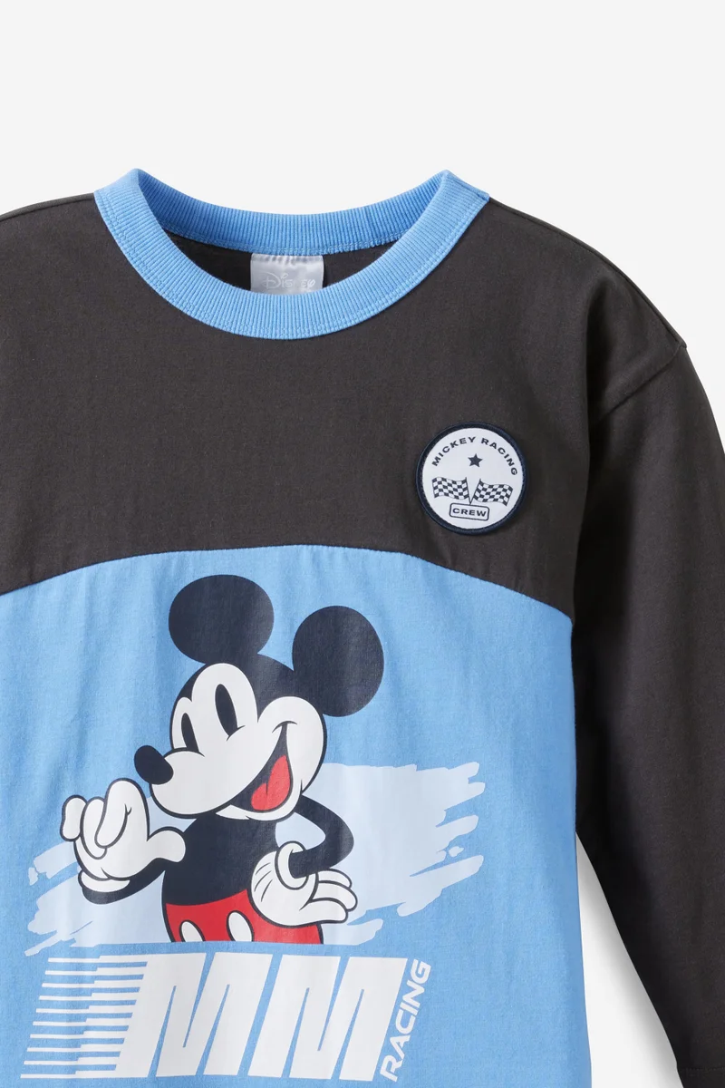 كوتون اون Mickey & Minnie Disney Long Sleeve Drop Shoulder Top
