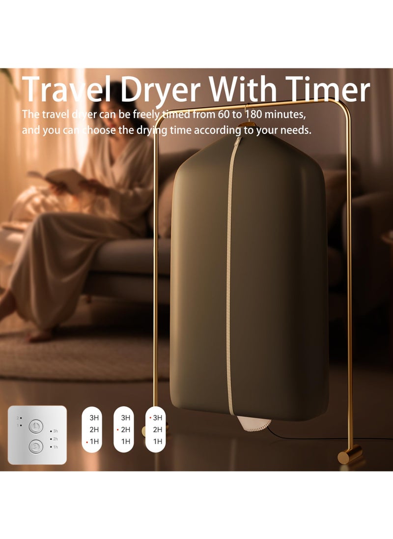 SYOSI - Portable Clothes Dryer with Dry Bag - 3H Timer Quickly Drying - Easy to Use Multiple Compact Dryer for Clothes, Underwear, Socks - Portable Dryer Machine with Timer Function - Image 1