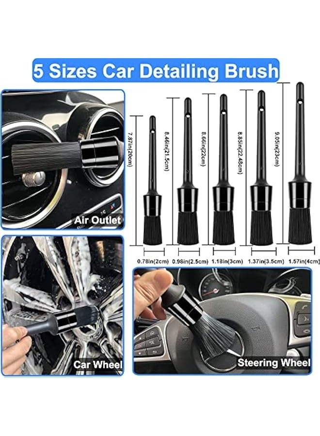 NIBEMINENT 29Pcs Car Detailing Brush Set, Car Detailing Kit, Auto Detail Supplies Tools With Wheel Drill Brush Set, Car Cleaning Kit, Car Polishing Kit, Car Wash Kit for Tires, Wheels, Interior & Exterior  - Image 3