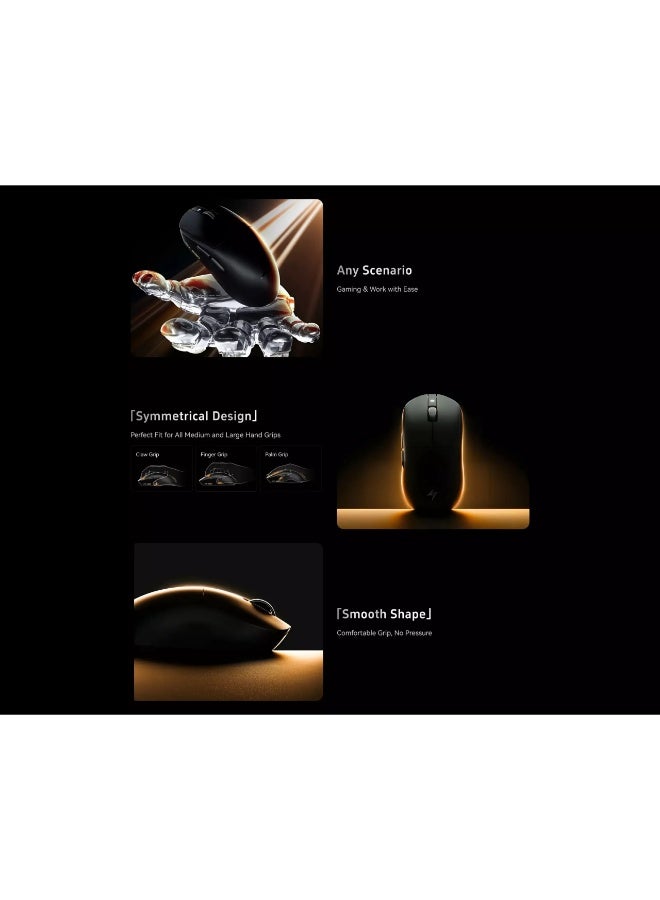 ATK Dragonfly A9 ULTRA Wireless, Wired & Bluetooth Gaming Mouse – Optical Sensor 42,000 DPI PAW3950 ULTRA 8K Polling Rate – Chip Nordic52840 – 53 Grams – Battery 500mAh 150 Hours – Optical Clicks - Image 4