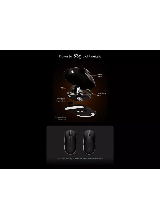 ATK Dragonfly A9 ULTRA Wireless, Wired & Bluetooth Gaming Mouse – Optical Sensor 42,000 DPI PAW3950 ULTRA 8K Polling Rate – Chip Nordic52840 – 53 Grams – Battery 500mAh 150 Hours – Optical Clicks - Image 3