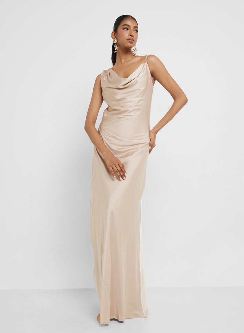 TFNC Satin Cowl Neck Dress - Image 4