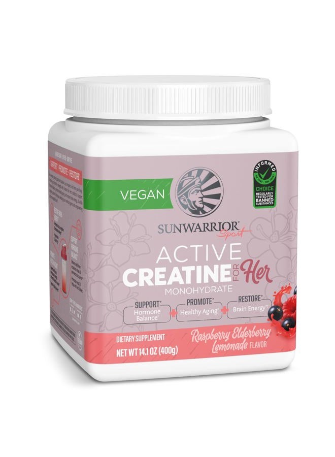 Sunwarrior Creatine for Women Monohydrate Powder Micronized Pre Workout Recovery Supplement Support Muscle Building Strength Training Cognition | Vegan and Easily Mixes 50 Servings, Raspberry Lemonade - Image 1