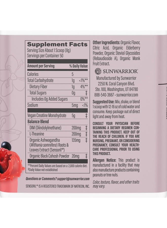 Sunwarrior Creatine for Women Monohydrate Powder Micronized Pre Workout Recovery Supplement Support Muscle Building Strength Training Cognition | Vegan and Easily Mixes 50 Servings, Raspberry Lemonade - Image 2