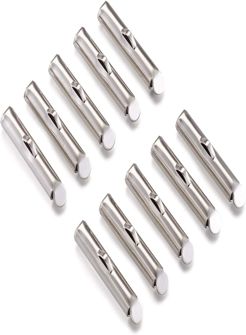 GGOOT Pandahall 50pcs Iron Slide On End Clasp Tubes Slider End Caps Crimp End Tube for Round 11/0 or 8/0 Seed Beads Platinum (20mm) - Image 1