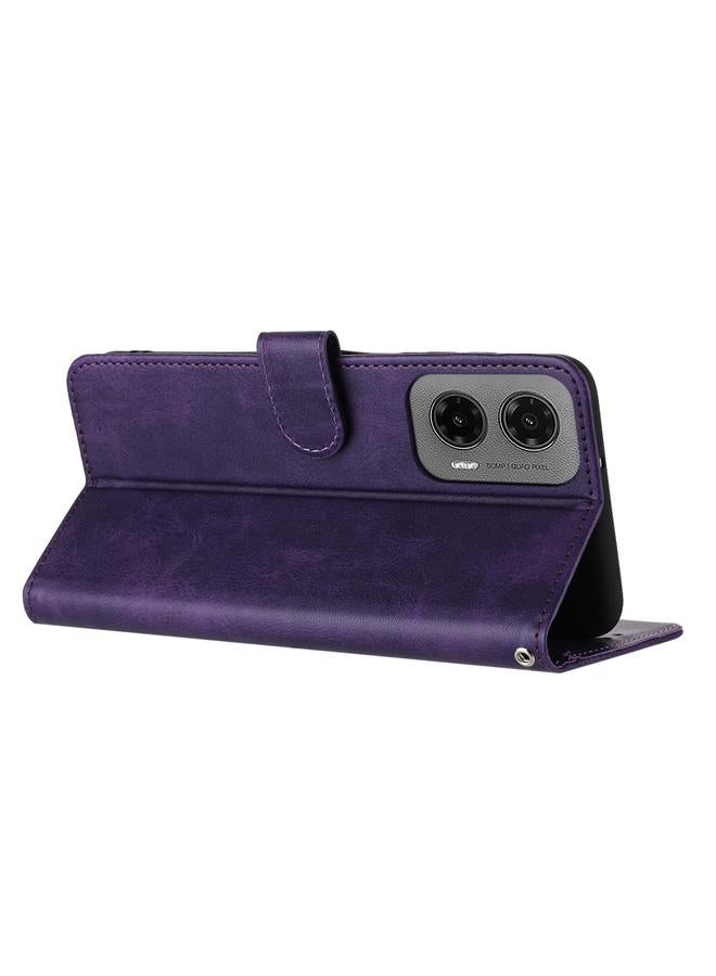 erorex Case For Motorola Moto G35 Solid Calf Texture Flip Leather Phone Case - Image 4