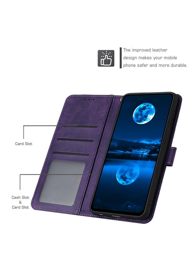 erorex Case For Motorola Moto G35 Solid Calf Texture Flip Leather Phone Case - Image 5