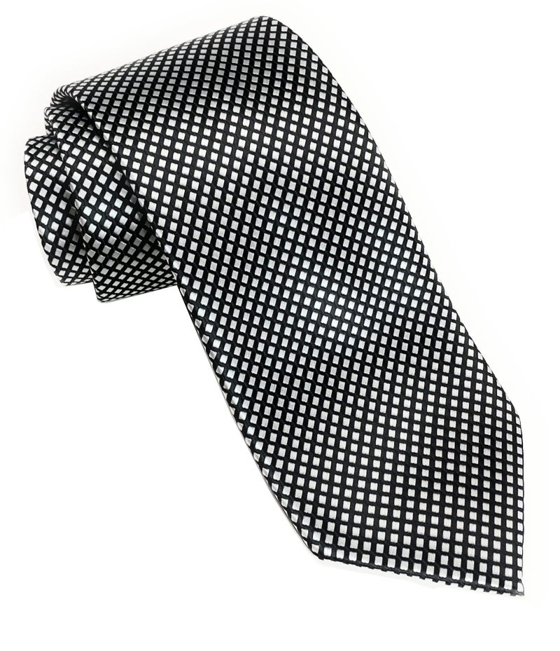 Scott Allan Collection Neckties By Scott Allan - Black and Silver Neckties (Diamond) - Image 1
