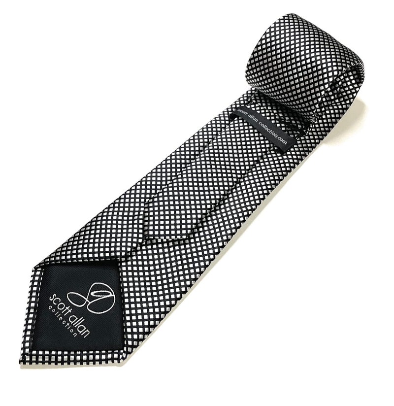 Scott Allan Collection Neckties By Scott Allan - Black and Silver Neckties (Diamond) - Image 2