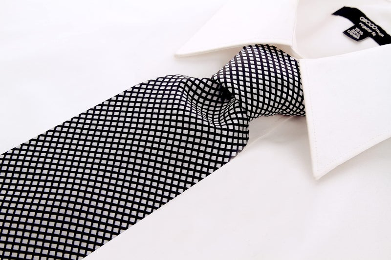 Scott Allan Collection Neckties By Scott Allan - Black and Silver Neckties (Diamond) - Image 5