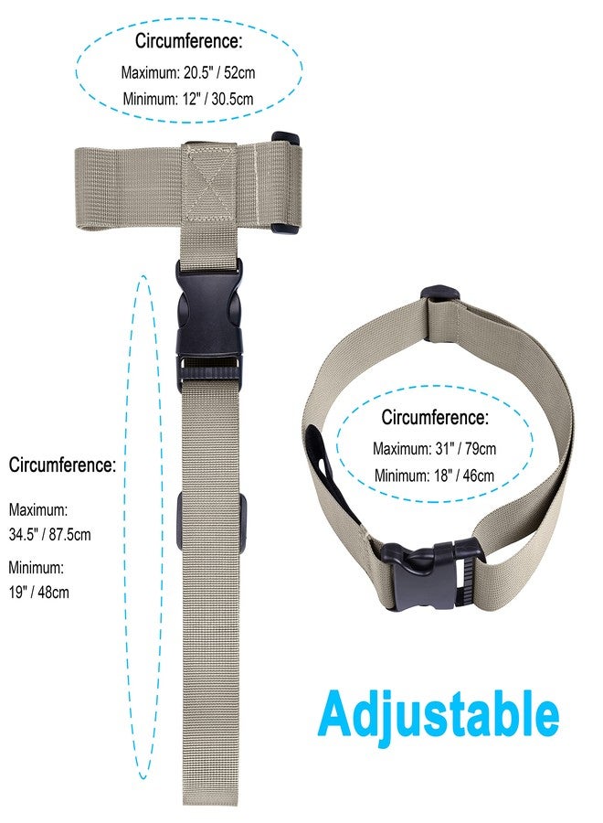 Wisdompro 2 Pcs Add a Bag Luggage Strap, Heavy Duty Adjustable Suitcase Belt Travel Attachment Travel Accessories for Connecting Your Luggage Together - Khaki (T-Type and Normal) - Image 3